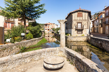 Fototapeta na wymiar Arandilla river in Huerta de Rey town, province of Burgos, Castile and Leon, Spain