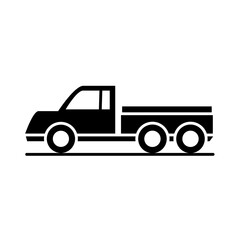 car delivery pick up model transport vehicle silhouette style icon design