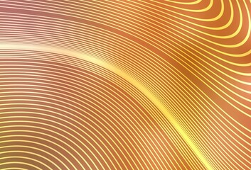 Naklejka premium Light Orange vector texture with wry lines.