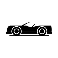 car roadster model transport vehicle silhouette style icon design
