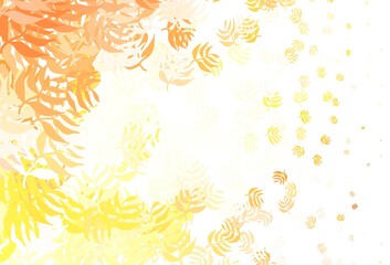 Light Red vector natural pattern with leaves.