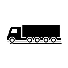 shipping delivery truck transport vehicle silhouette style icon design