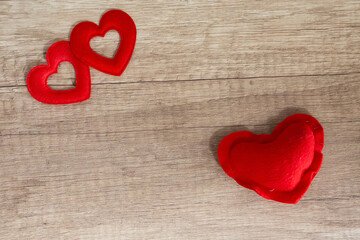 valentine's day decor red heart symbol on wooden background design base