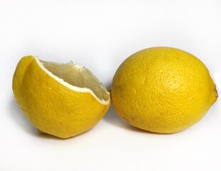 Tasty lemon on the white background 