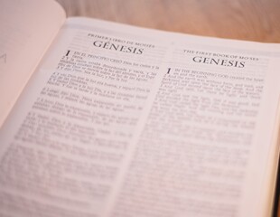 Fototapeta premium Holy Bible Christian Book New Testament - Book of The Genesis