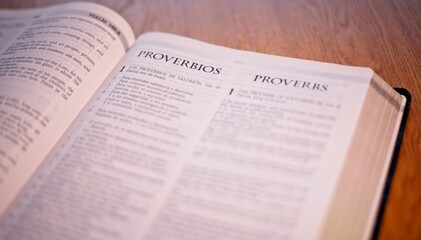 Fototapeta premium Holy Bible Christian Book New Testament - Proverbs Book