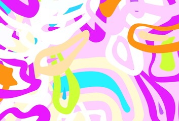 Light Multicolor vector template with chaotic shapes.
