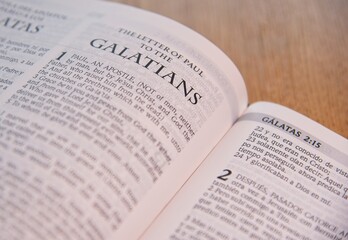 Obraz premium Holy Bible Christian Book New Testament - Galatians Book