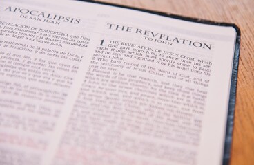 Naklejka na ściany i meble Holy Bible Christian Book New Testament - The Revelation Book
