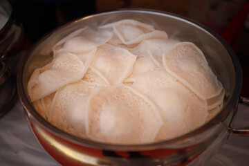 Appam, Palappam,Kallappam,vella appam,parotta,Roti or Chapati a popular traditional Kerala breakfast food.