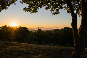 sunset in the mountains