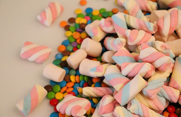 Different sweets decorating a beautiful party table.