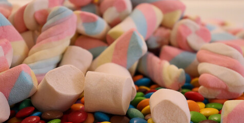 Different sweets decorating a beautiful party table.