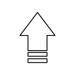 arrow up icon over white background, line style