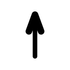 upward arrow icon, silhouette style