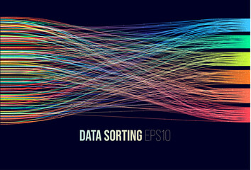 Data sorting. Big data analytics stream. Information classification.