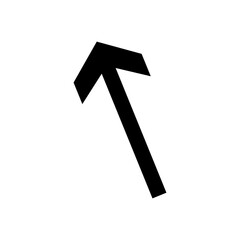 diagonal arrow up icon, silhouette style
