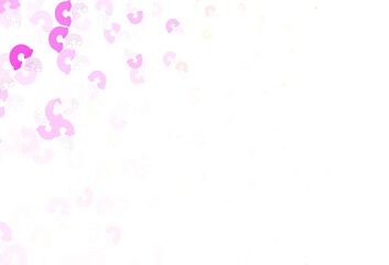 Light Pink, Yellow vector template with rainbow signs.