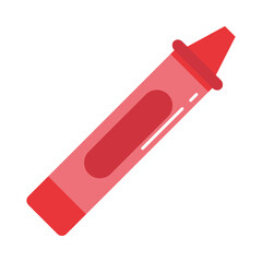 school education supply red crayon color flat style icon