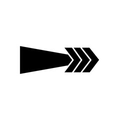 right long arrow icon, silhouette style