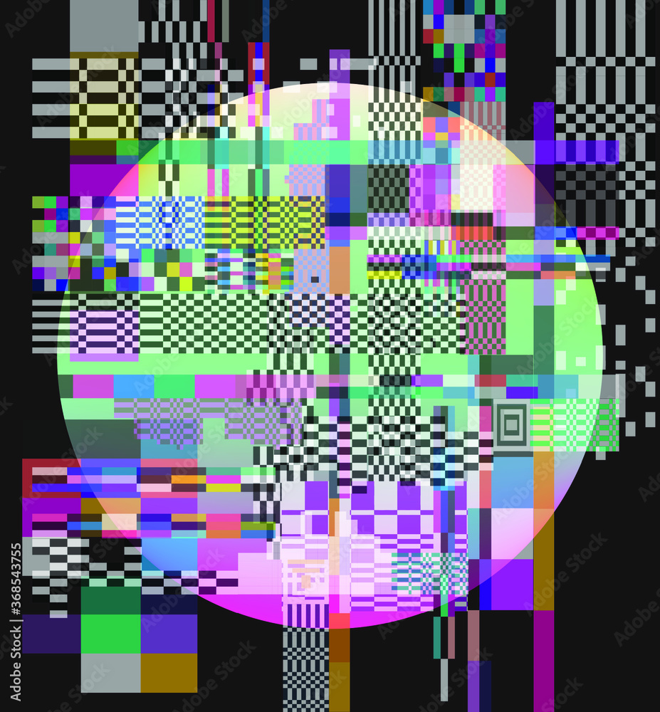 Aufkleber abstract technology background with pixel noise compression artifacts. glitched screen with digital 