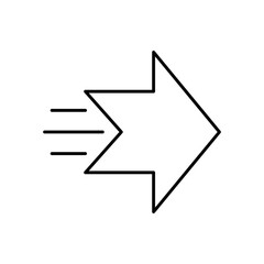 fast arrow icon, line style