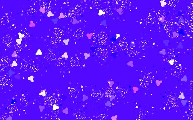 Light Purple, Pink vector background with abstract shapes.