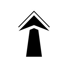 arrow up icon, silhouette style