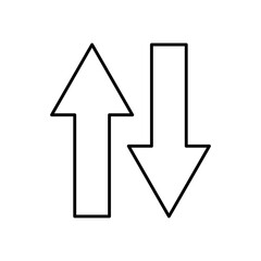 up and down arrows icon, line style