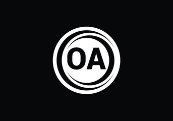 Initial Monogram Letter O A Logo Design Vector Template. O A Letter Logo Design	