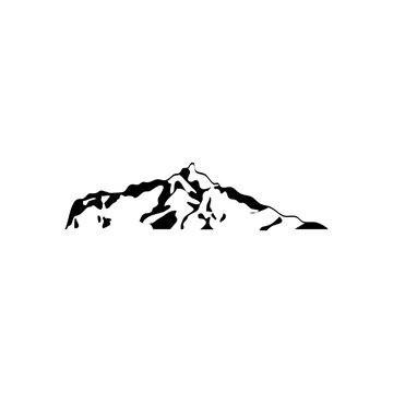 hill mountain icon, silhouette style