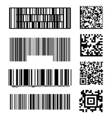 Set of abstract barcode bar code templates of scanner
