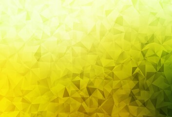 Light Green, Yellow vector shining triangular background.