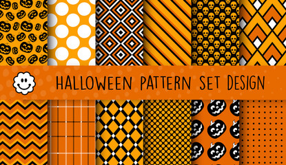 A set of Halloween patterns for business, scrapbook, decoration
