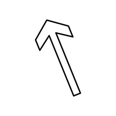 diagonal arrow up icon, line style