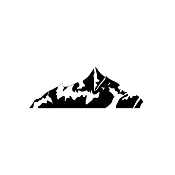 fault block mountain icon, silhouette style