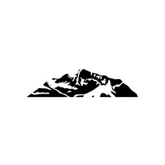 folded mountain icon, silhouette style