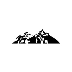 cold mountains icon, silhouette style