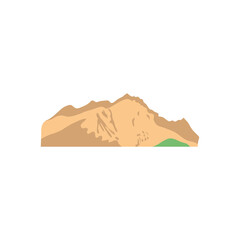 dry mountain icon, flat style