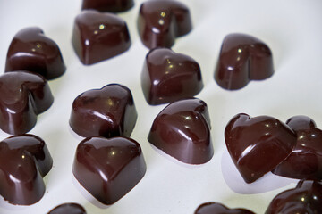 semi-sweet chocolate and milk chocolate chocolates filled with coconut milk