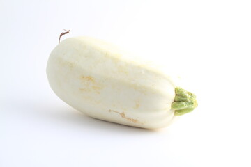 Butternut squash isolated on white background. One whole sweet pumpkin (Cucurbita moschata), single winter squash
