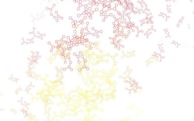 Light Red, Yellow vector backdrop with artificial intelligence data.