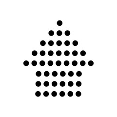 arrow up with dotted design, silhouette style