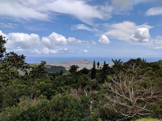 Mountian view of the city of Honolulu from Diamond head to Manoa