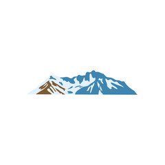 folded cold mountains over white background, flat icon style