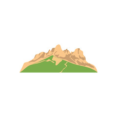 Fototapeta na wymiar dry mountain with grass icon, flat style