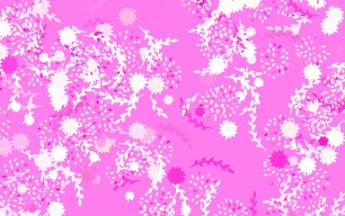 Light Pink, Yellow vector abstract backdrop with flowers, roses.