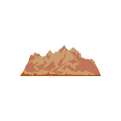 cartoon folded mountain icon, flat style