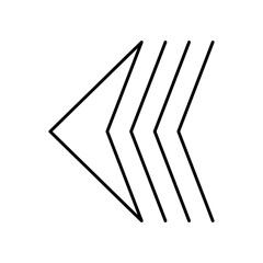 reverse arrow icon, line style