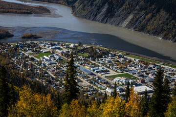 Dawson City from above in the Yukon Roadtrip 